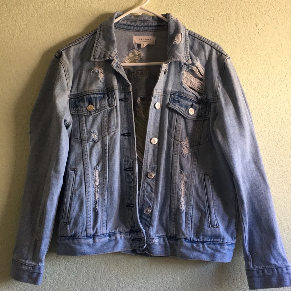 Distressed Light Denim Jacket